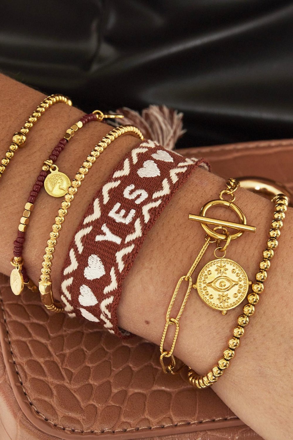 Bracelet Woven Yes Noir Polyester One size h5Image2